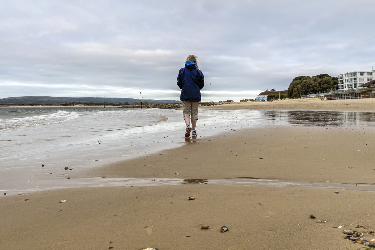Solitary Walks on Sandbanks Beach in Dorset  5696