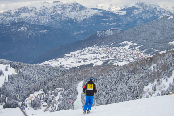 Sommo Alto the highest point in the Fondo Grande ski area at Folgaria in Trentino, Italy