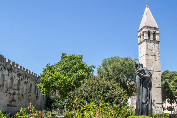 Statue of Bishop Gregory of Nin outside the Golden Gate in Split, Croatia