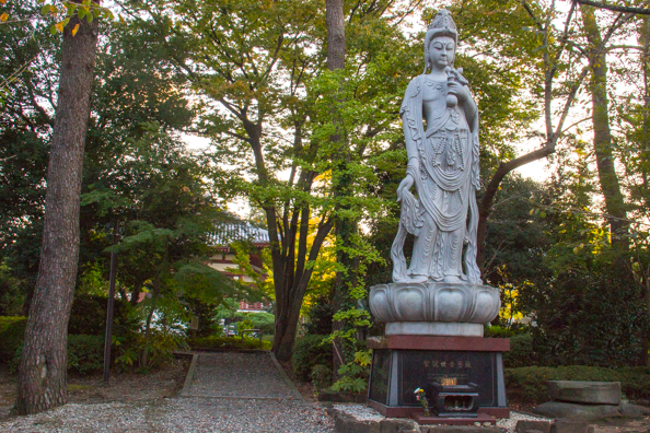 Statue of Kannon Goddess in Shiba Park, Minato, Japan