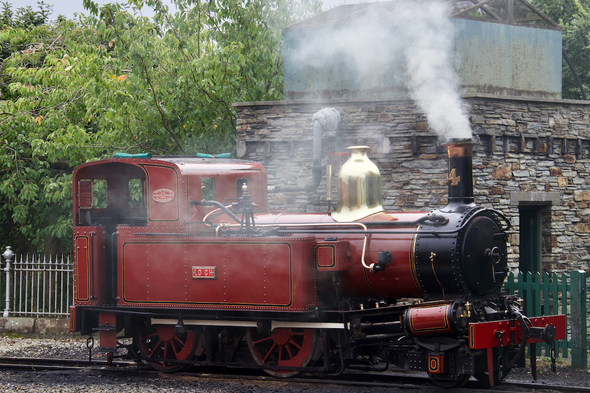 Steam Engine in the Station at Port Erin on the Isle of Man
