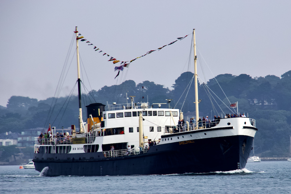 Steamboat Shieldhall Leaves Poole Harbour in Dorset