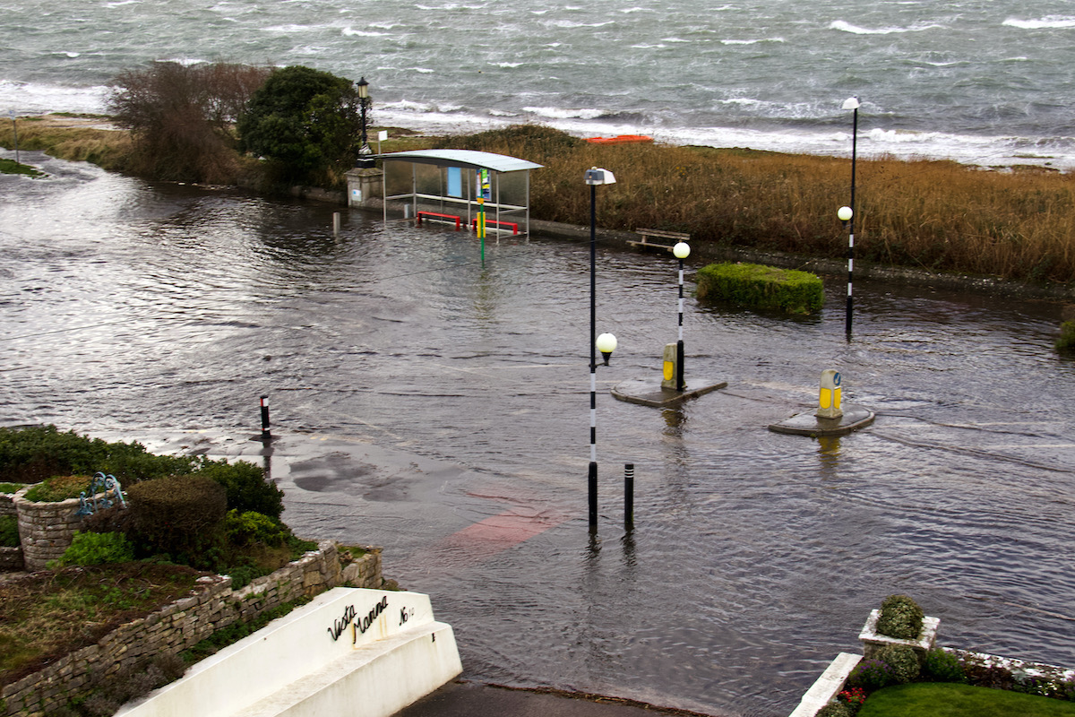 Storm Eunice Causes Floods in Sandbanks, Dorset