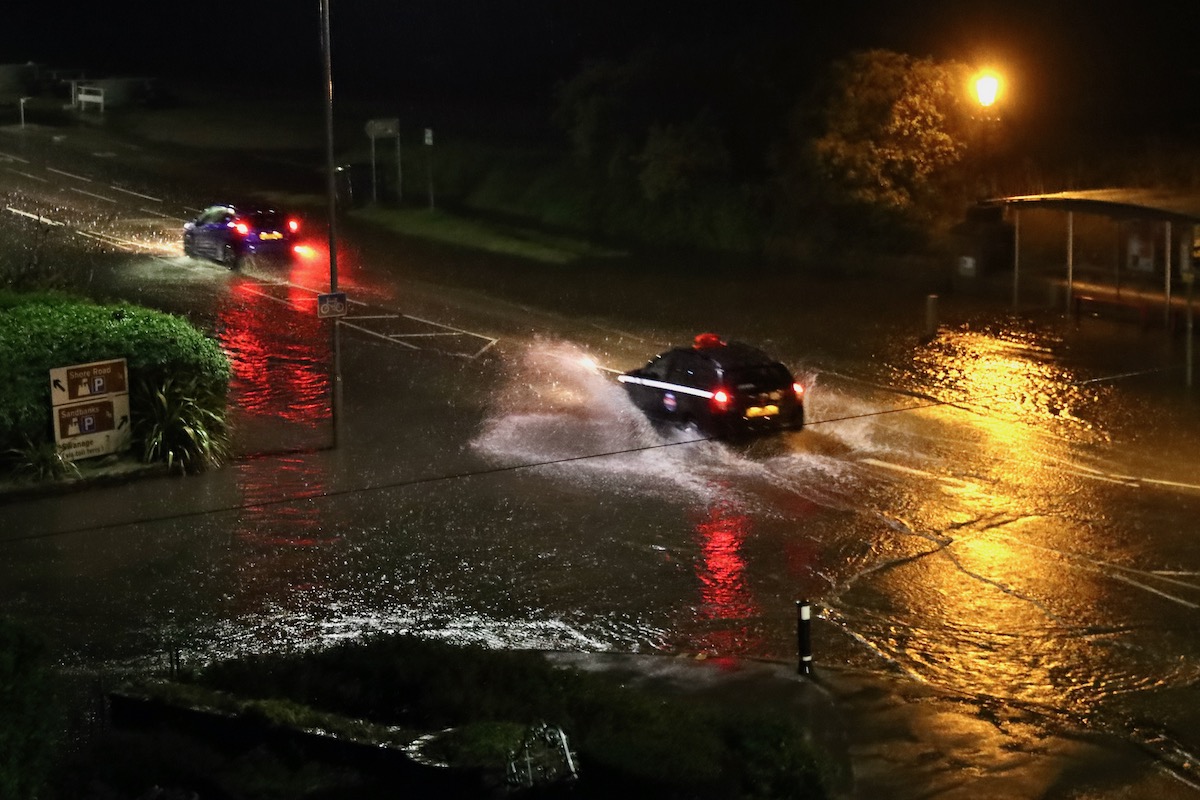 Storms Flood Sandbanks in Dorset