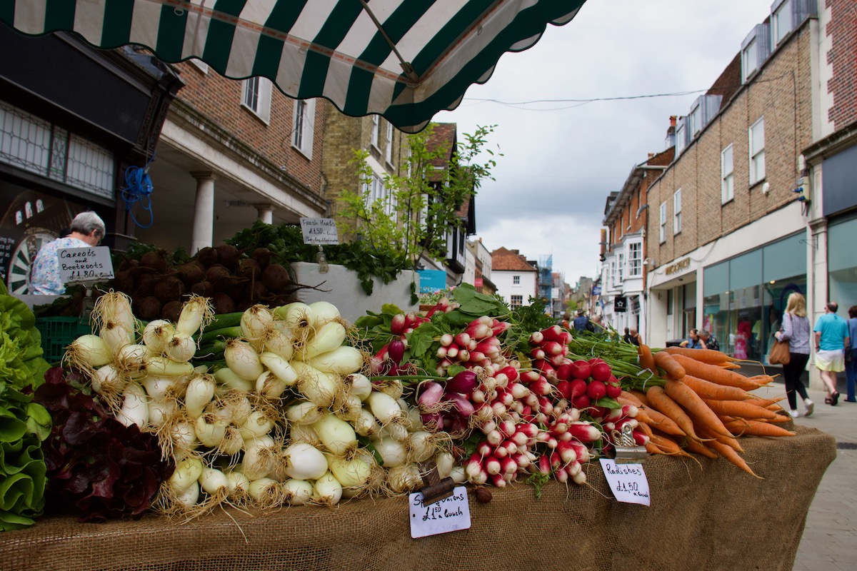 Street Market in the Centre of Winchester, Hampshire