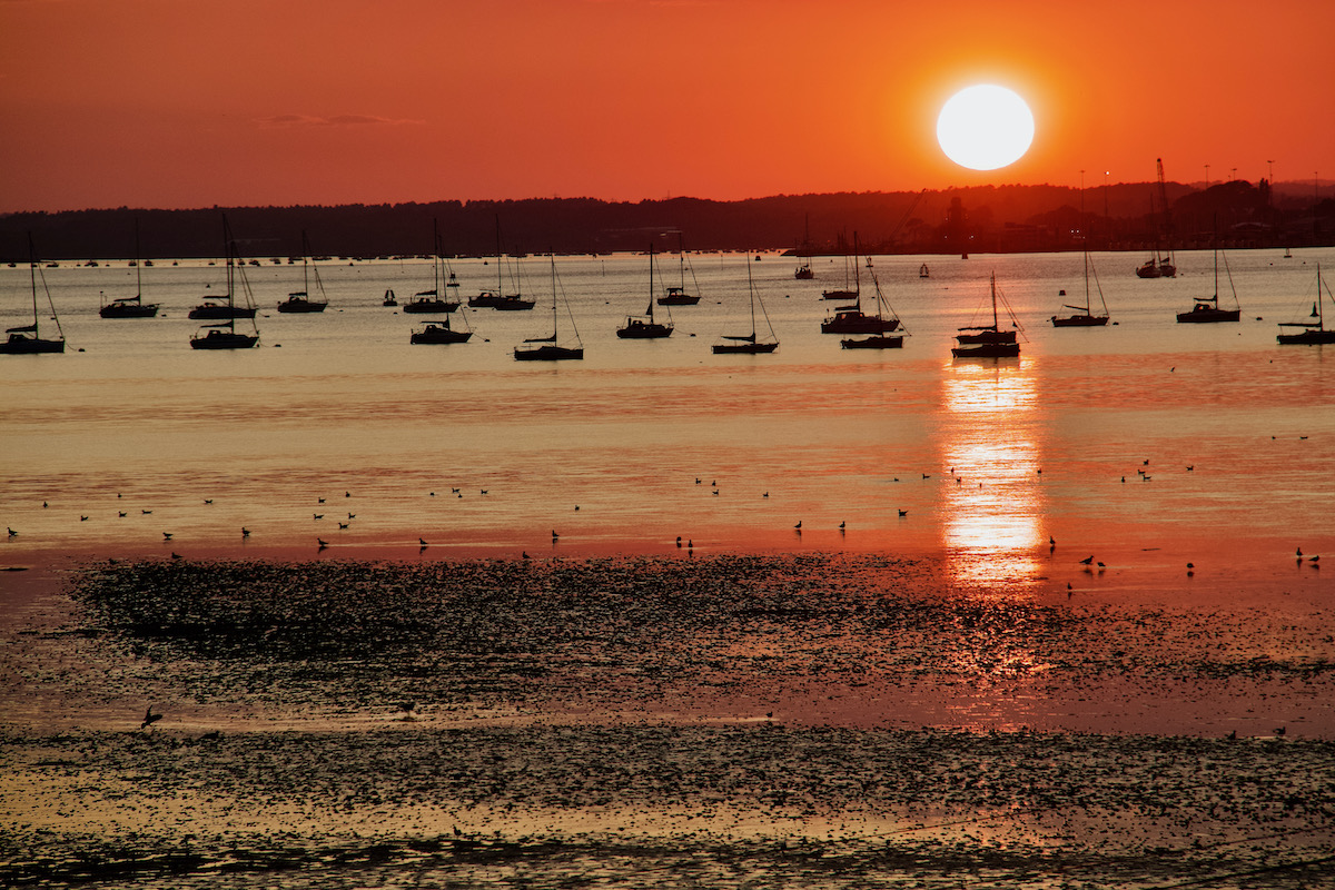 Sun Setting over Poole Harbour in Dorset