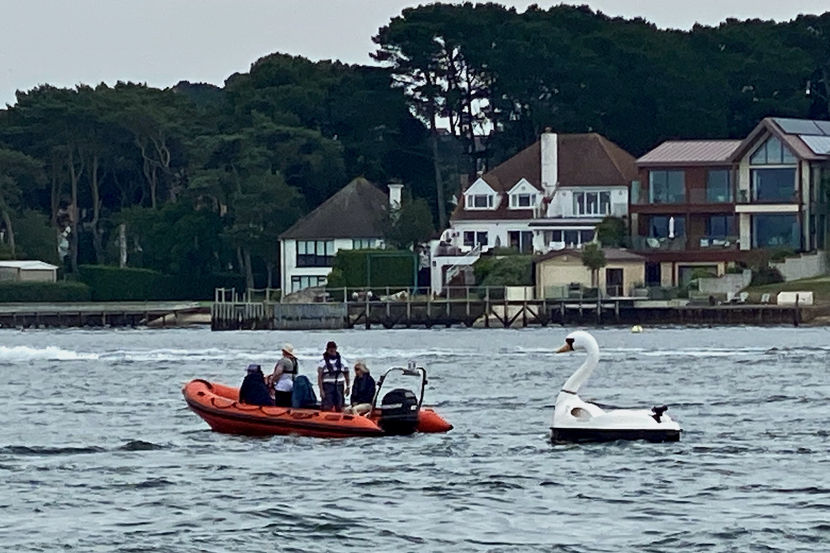 Swan Pedal Boat Recaptured in Poole Harbour, Dorset