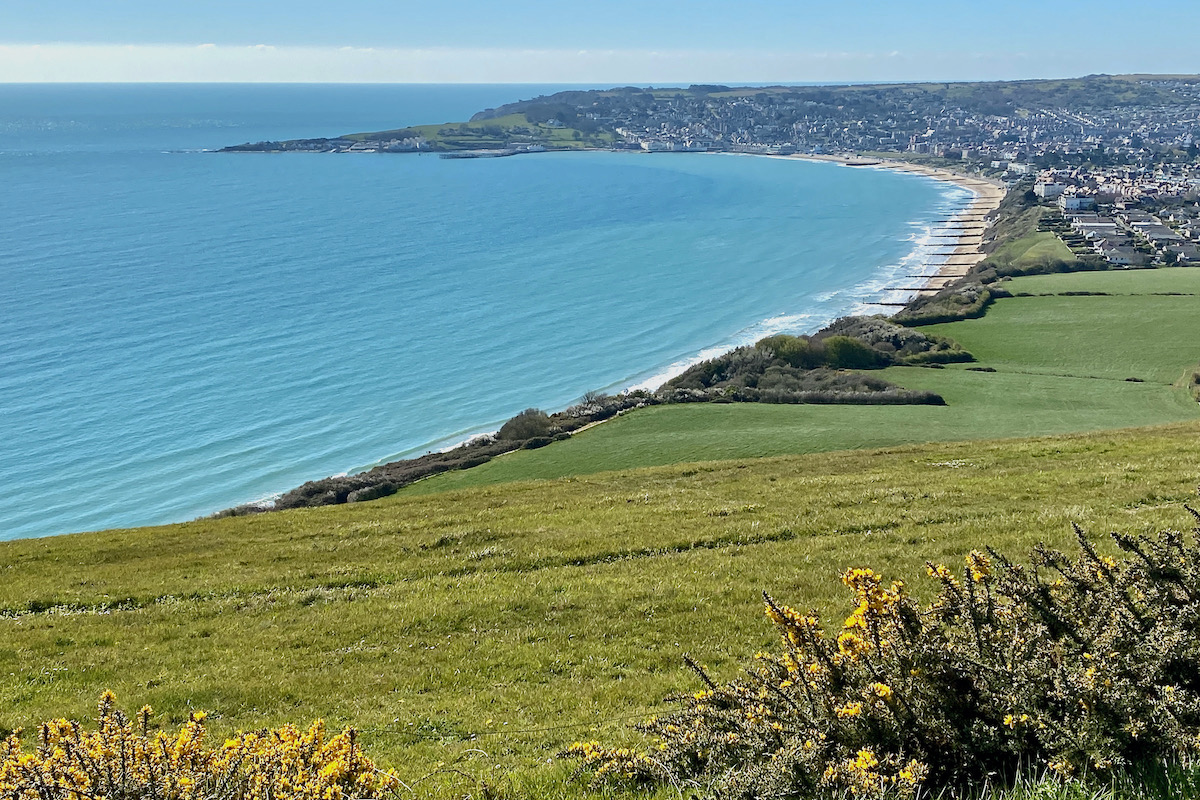 Swanage from the South West Coast Path in Dorset
