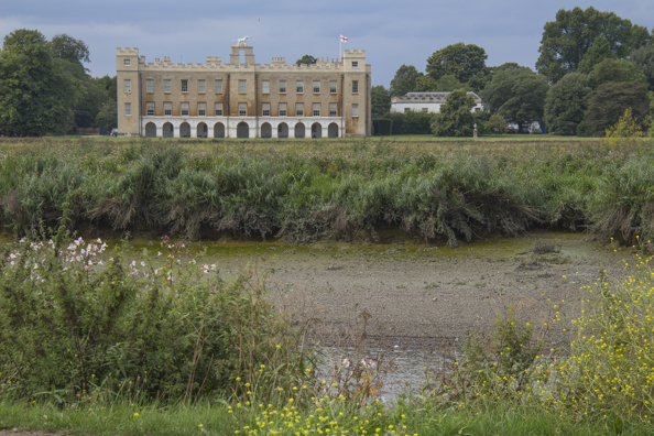 Syon House from the banks of the Thames in Kew Gardens in London