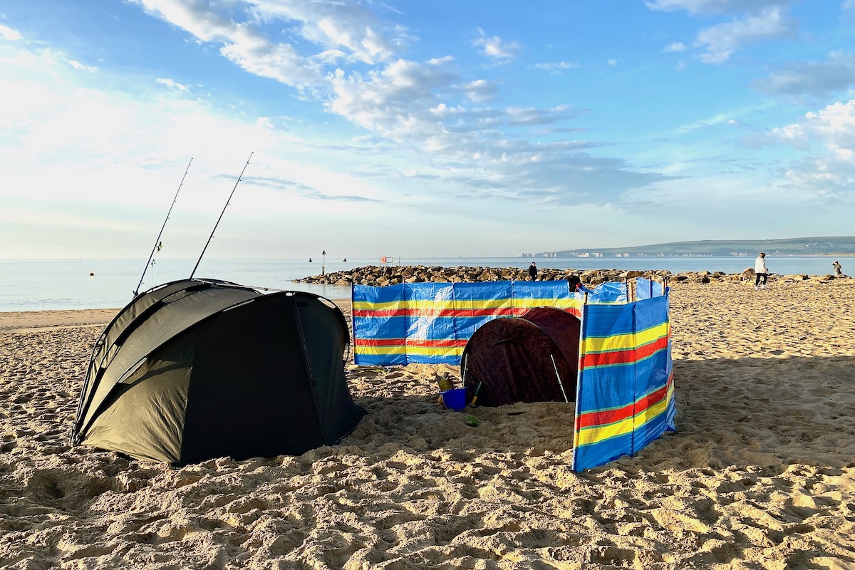 Tents on Sandbanks Beach in Dorset