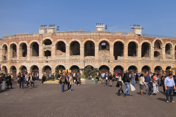 Italy, Piazza Bra, Arena, One Of The Best Preserved Roman