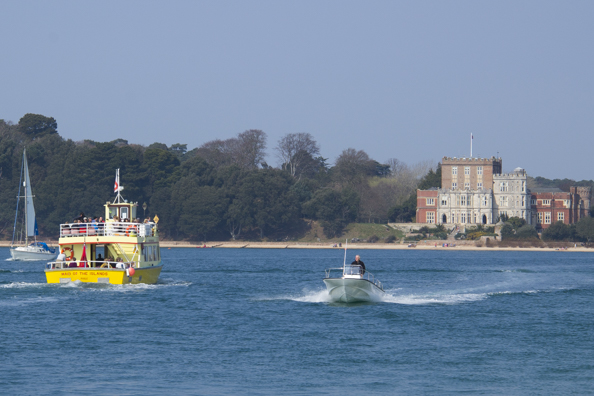 The Brownsea  Island ferry heads for Brownsea Island in Poole Harbour