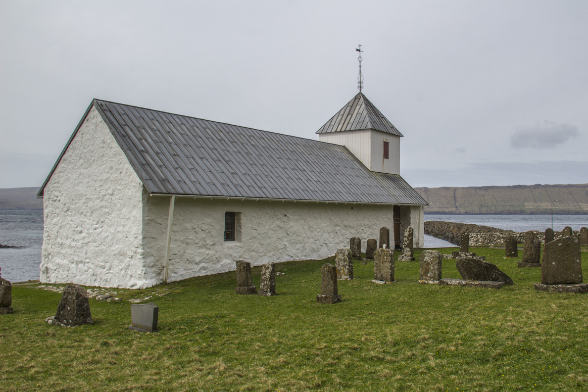 The church at Kirkjubøur on Streymoy an Island in the Faroe Islands7479
