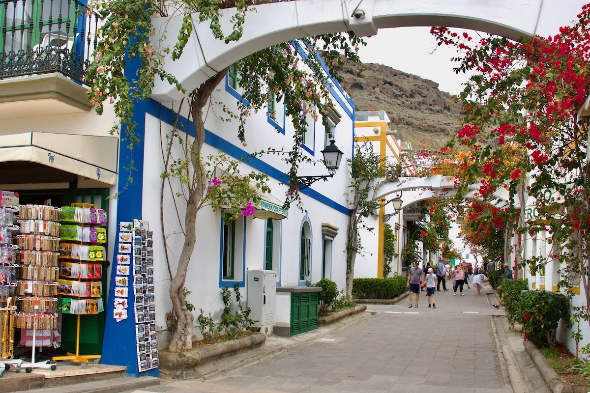 The Flower Decked White Buildings of Puerto de Mogán in Gran Canaria