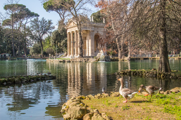 The Garden Lake in Villa Borghese in Rome