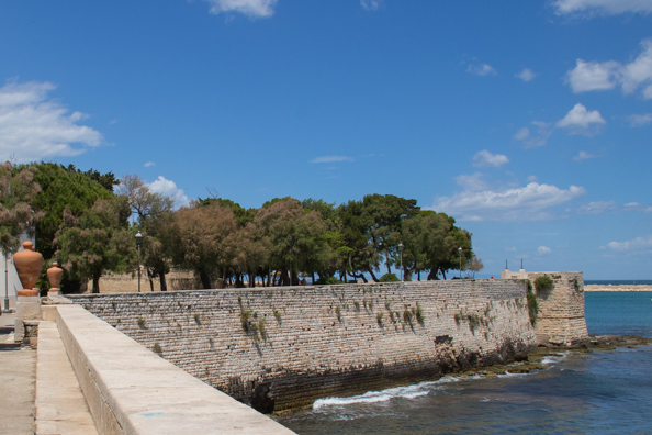 The gardens or Villa Comune on the sea front of Trani, Puglia