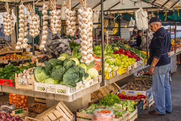 The Green Market in Makarska in Croatia