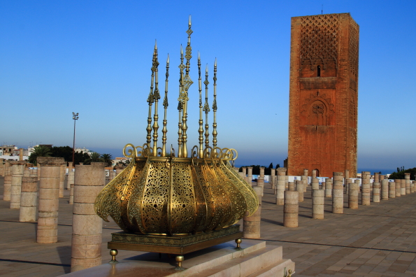 The Hassan Tower from the Mausoleim of Mohamed V in Rabat Morocco