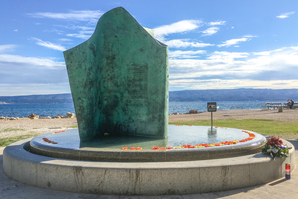 The Homeland War Veterans Memorial in Omis in the Dalmatian region of Croatia