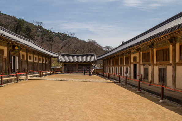 The Janggyeong Panjeon halls that house the Tripitaka Koreana at Haeinsa Temple in South Korea
