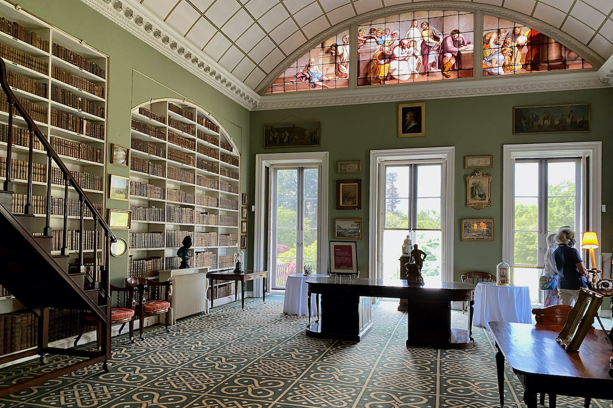 The Library in Stourhead House in Warminster, Wiltshire
