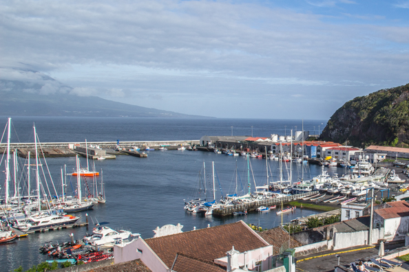 The marina at Horta capital of Faial Island in the Azores