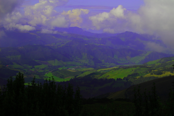 The moor of Pichincha volcano from the top of Cruz Loma Quito Ecuador