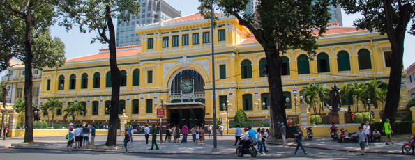 The Old Post Office in Ho Chi Minh City in Vietnam