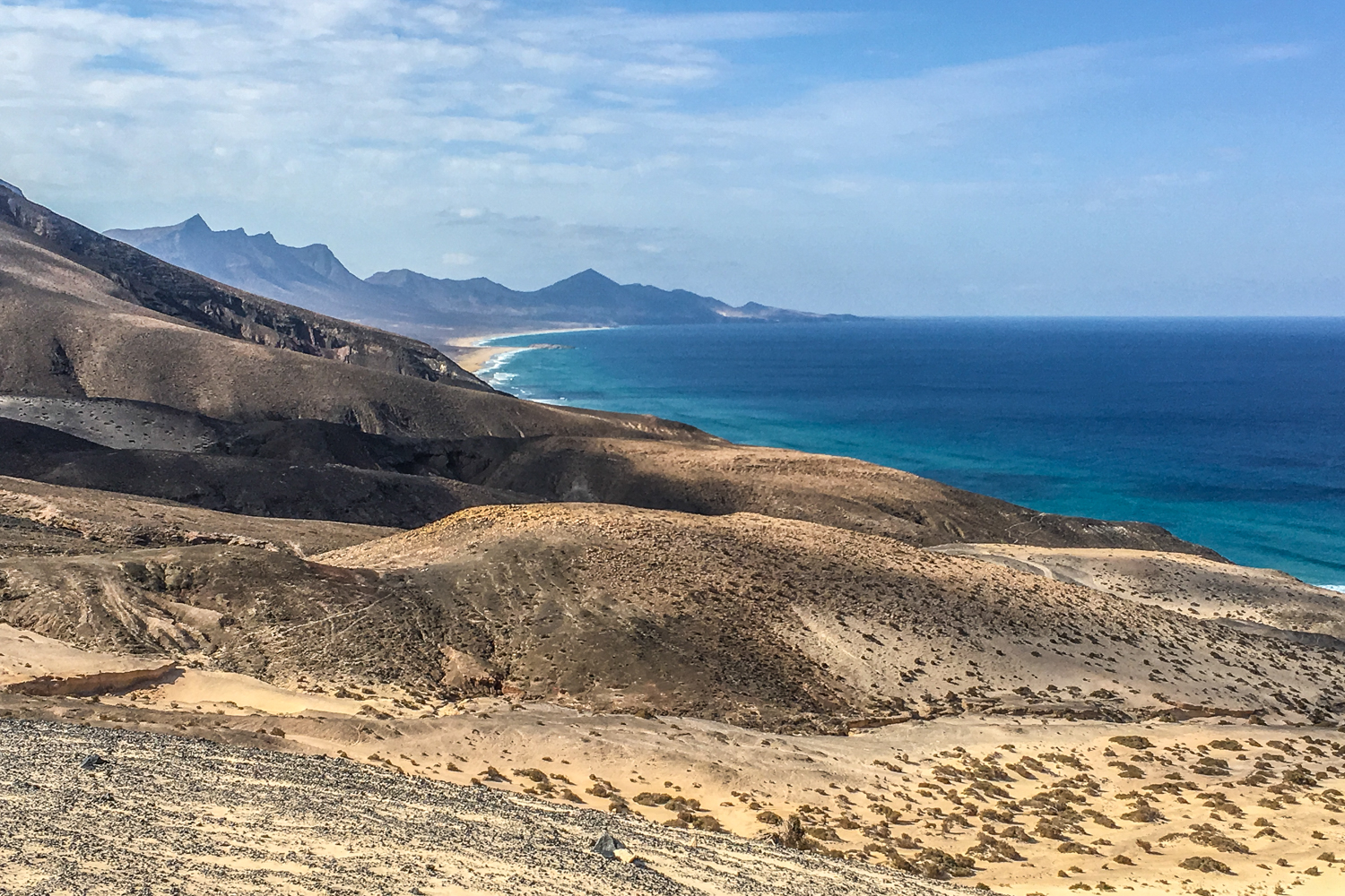 The path to Colfete Beach in the Natural Park of Jandia on Fuerteventura