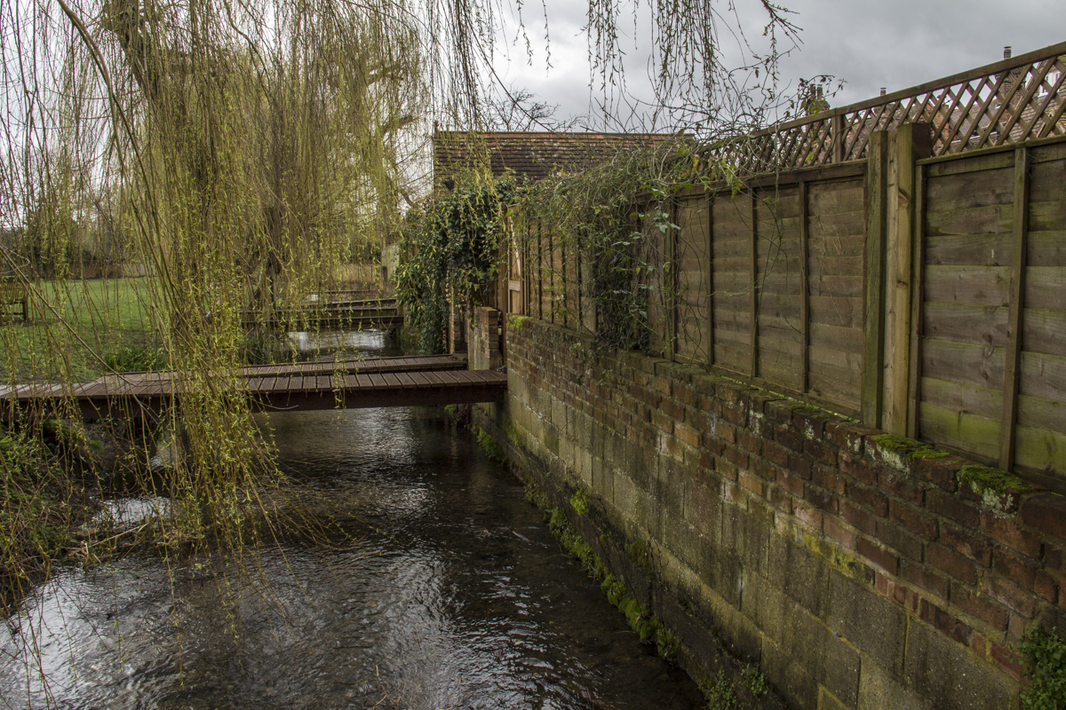 The River Misbourne at the back of the High Street in Old Amersham  0100