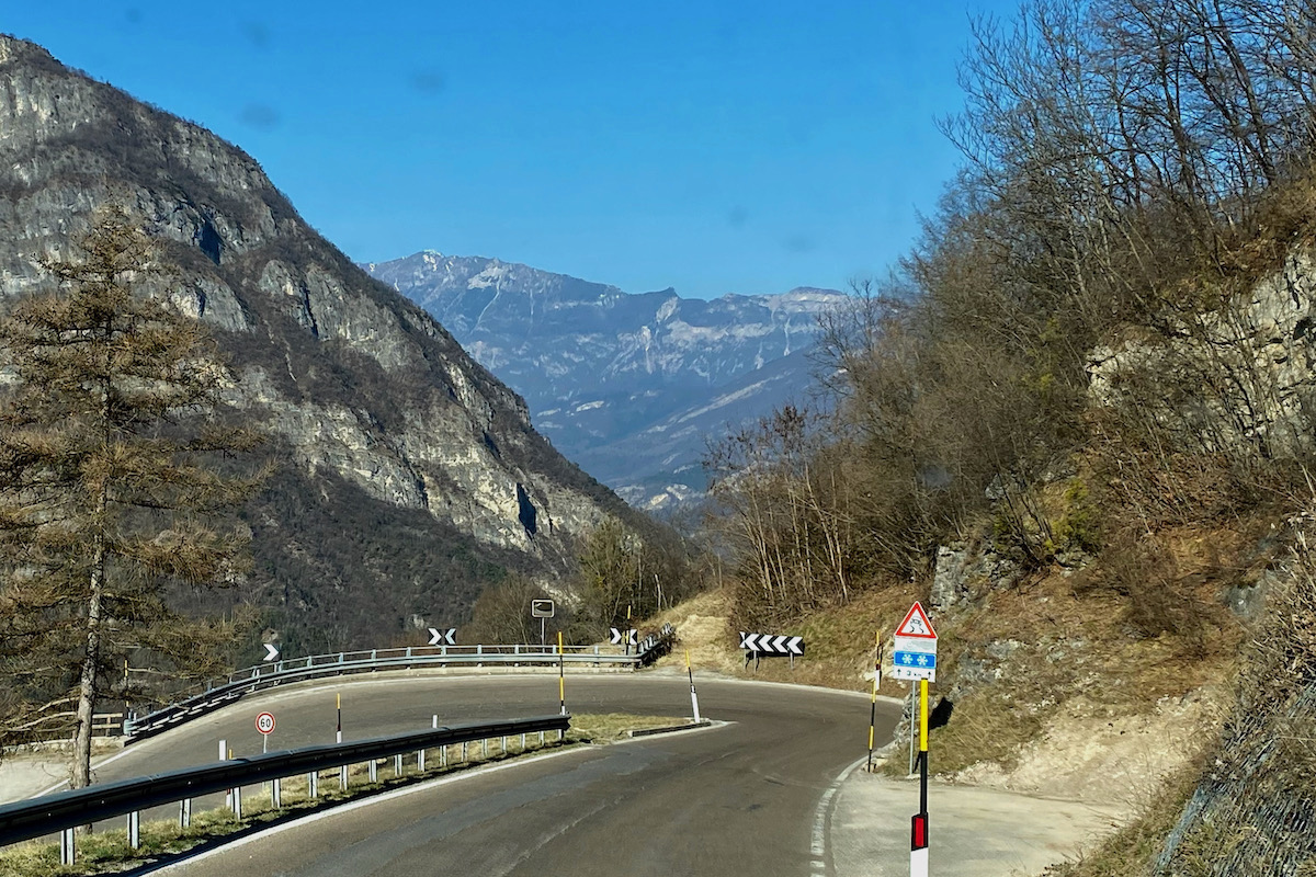 The Road from Folgaria to Rovereto in Trentino, Italy