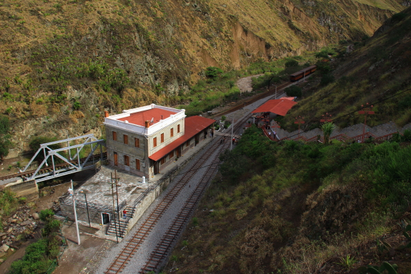The station at Sibambe on the mountain railway in Ecuador