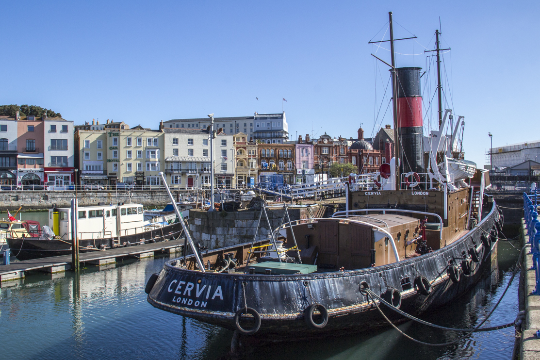 The steam tug Cervia in the Royal Harbour of Ramsgate in Kent 4323