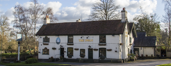 The Swan on Swan Green in Lyndhurst in the New Forest. England