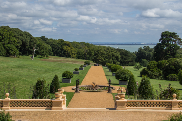 The view from the terrace at Osborne House, East Cowes on the Isle of Wight