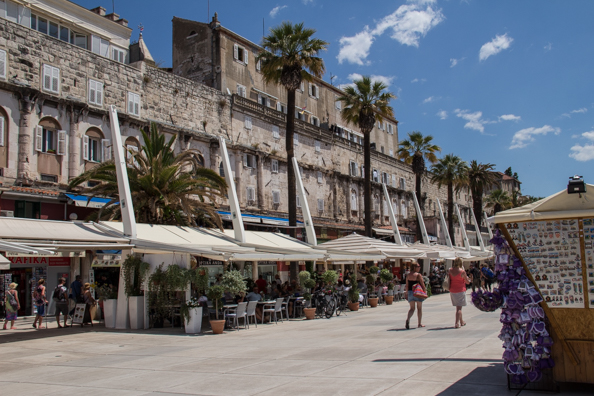 The walls of Diocletian's Palace in Split, Croatia
