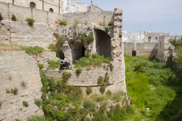 The walls of the old town of  Monopoli in Puglia, Italy