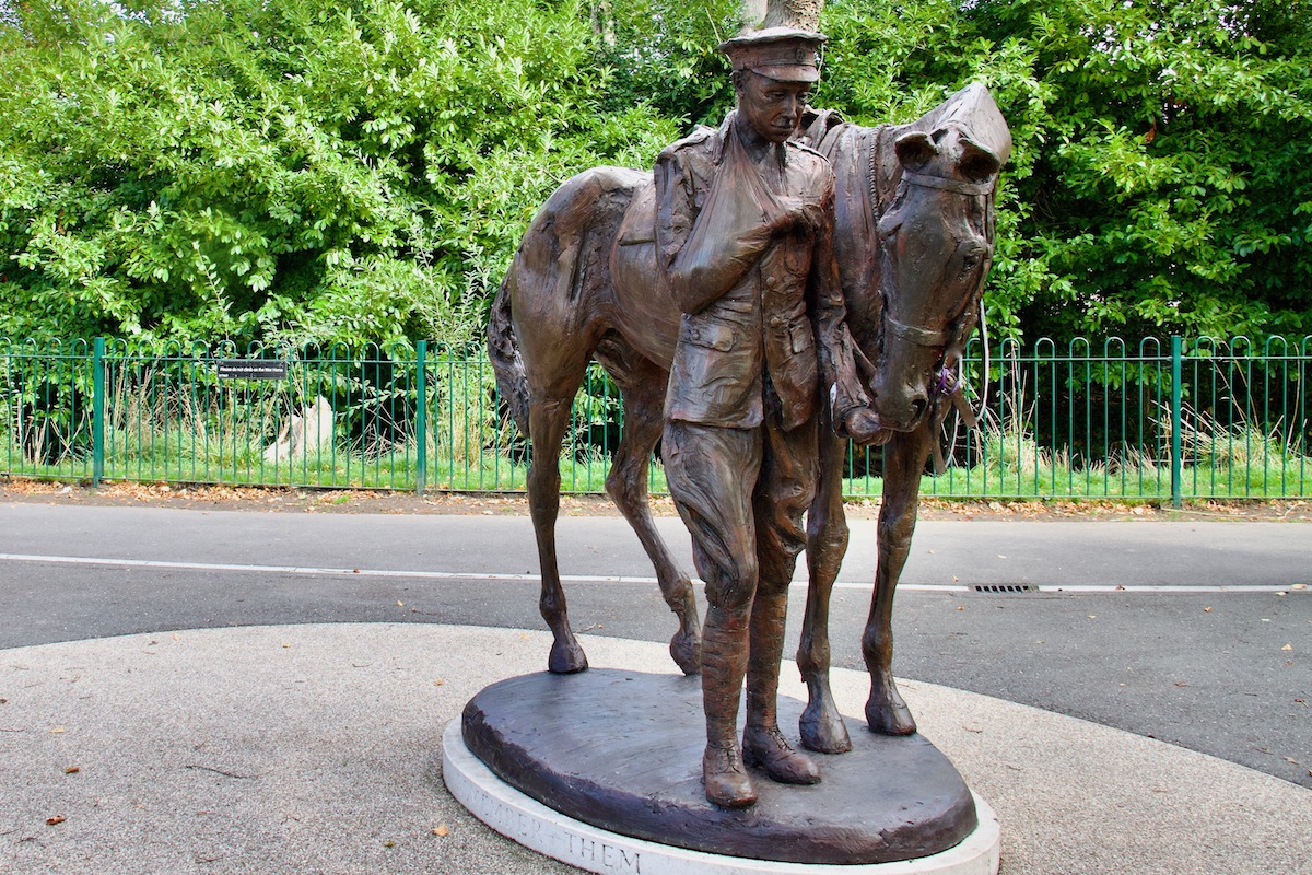 The Warhorse in the War Memorial Park, Romsey in Hampshire