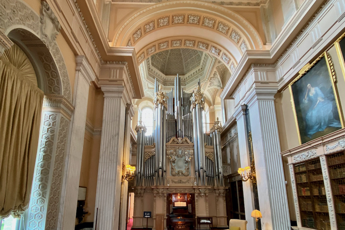 The Willis Organ in the Long Library at Blenheim Palace in Woodstock