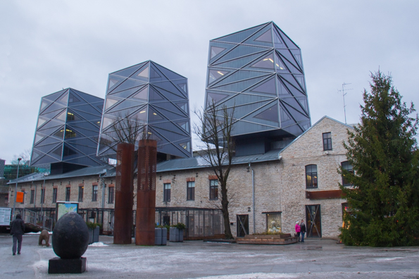 Three glass towers to a carpenters’ workshop Rotermann Quarter in Tallinn, Estonia