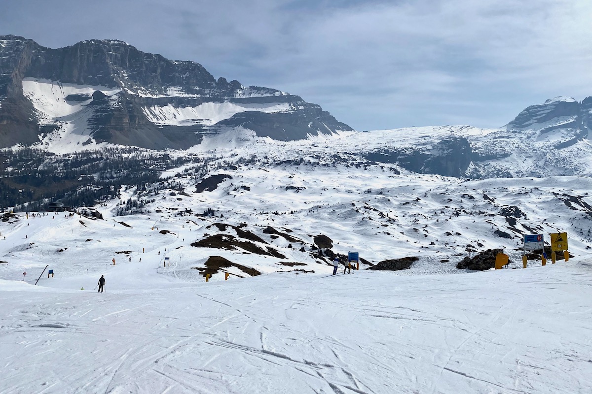 Top of Spinale Ski Area in Madonna di Campiglio in Trentino, Italy