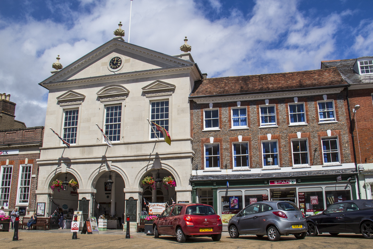 Town Hall and Shambles in Blandford Forum, Dorset UK 1722