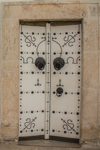 Traditional Tunisian door inside Bardo Palace in Tunis, Tunisia