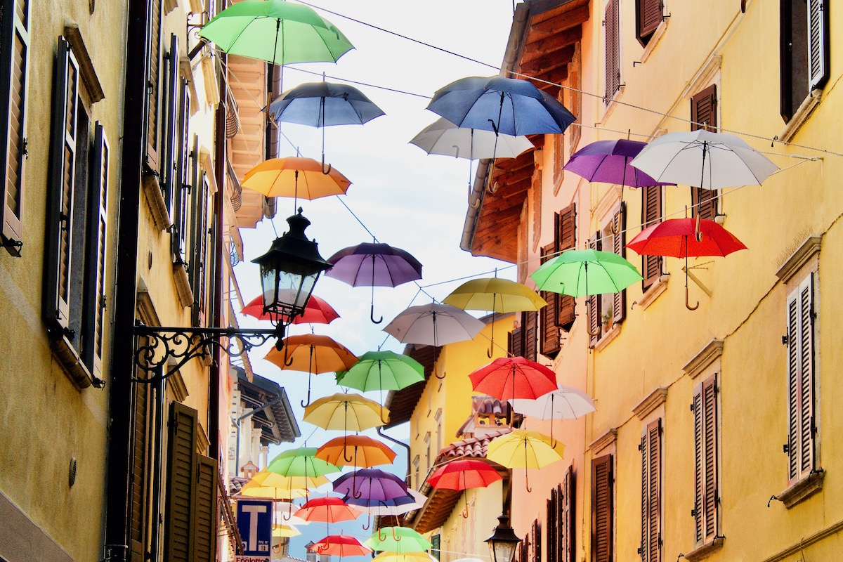 Umbrellas Decorate the Streets of Rovereto in Italy