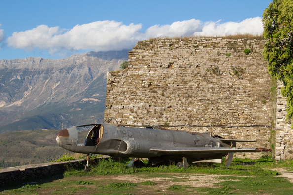 US Air Force plane in the fortress above Gjirokaster in Albania