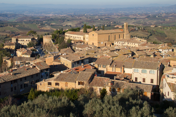 View from Rocca di Montestaffoli in San Gimignano, Tuscany Italy
