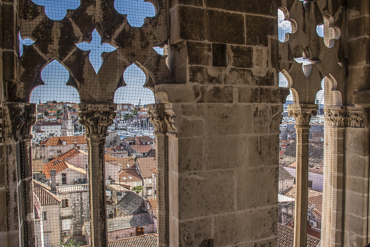 View from the cathedral bell tower in Trogir, Croatia 5898