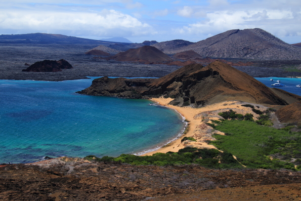 View from the lighthouse on Pinnace Rock Bartolome Island in the Galapagos Islands