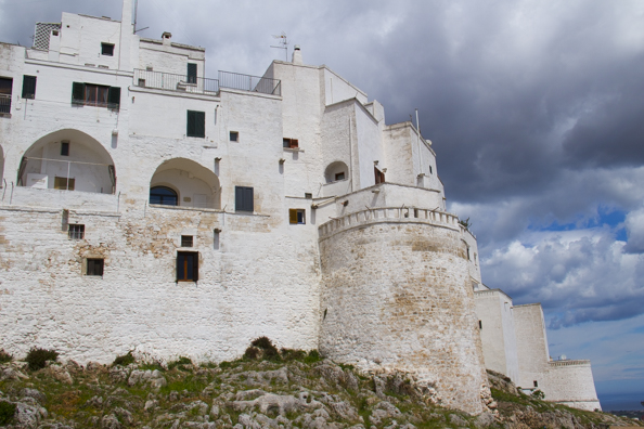 View from Viale Oronzo Quaranta of the old town of Ostuni in Puglia, Italy