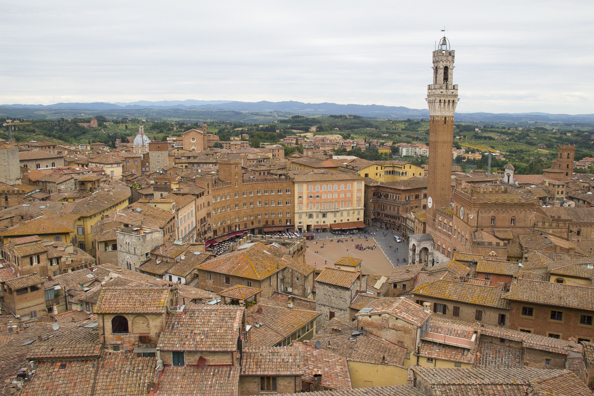 View of Siena from panorama dal facciatone in Siena, Tuscany in Italy